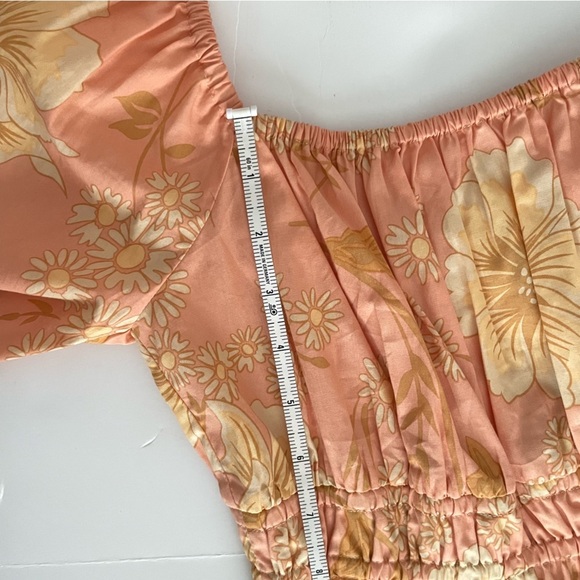SPELL & the gypsy Collective Sloan Soiree Dress Peach puff floral off shoulder M - Picture 10 of 12